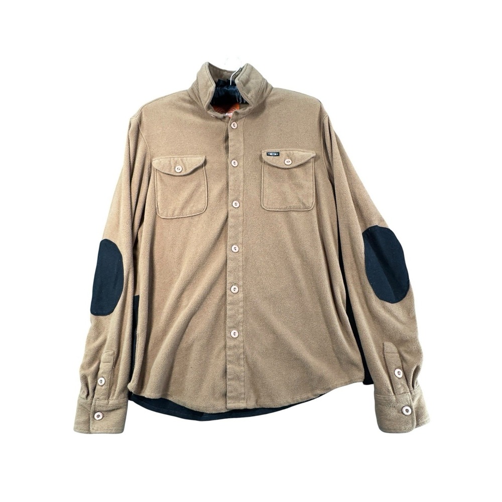 ThirtyTwo 32 Repel Snowboarding Fleece Shirt Jacket Mens M Tan Black